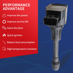 DrCax ignition coil UF549 side view highlighting connector position and build quality.