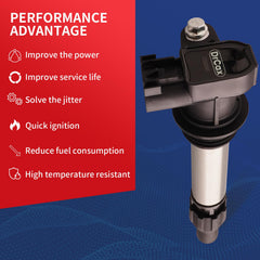 DrCax UF569 ignition coil packaging shows ready-to-install component for quick replacement.