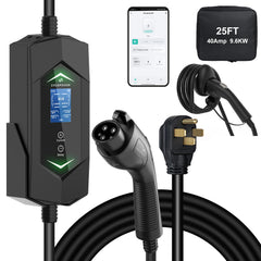 DREAMDASH 40A Level 2 charger with NEMA 14-50 plug enabling fast home charging.