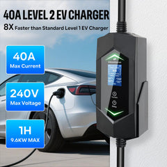 DREAMDASH EV Charger with NEMA 14-50 plug enables Tesla compatibility.