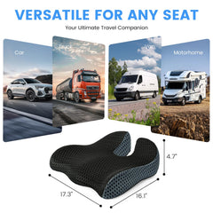 Dreamer Car universal-seat-use cushion fits cars, trucks, vans, and motorhomes.