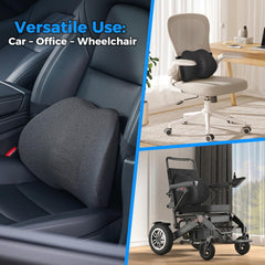 Dreamer Car lumbar pillow breathable channels promote cool, dry seating