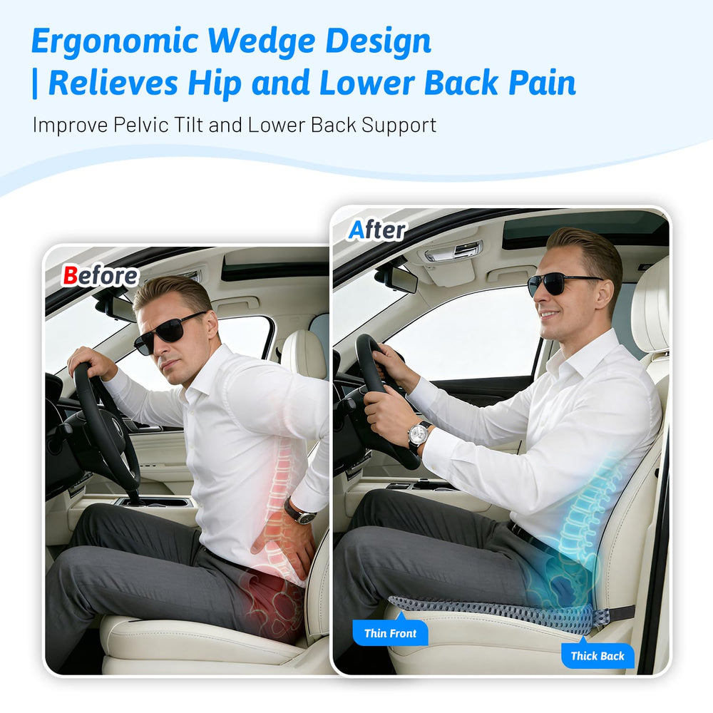 Dreamer Car wedge cushion fits cars, SUVs, trucks for versatile use.