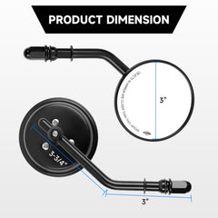 DREAMIZER round mirror complements retro cafe racer and bobber builds.