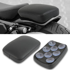 DREAMIZER black pillion seat pad on bike with suction cups for secure passenger support