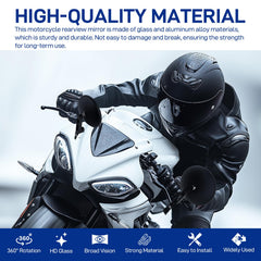 DREAMIZER 360-degree rotation bar-end mirror allows flexible angles for optimal viewing.