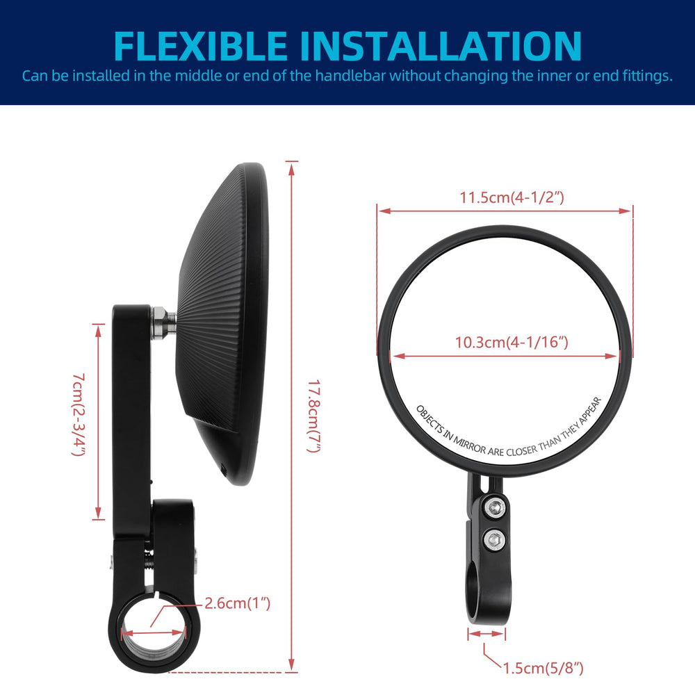 DREAMIZER heavy-duty bar-end mirrors stand up to daily riding and challenging conditions.
