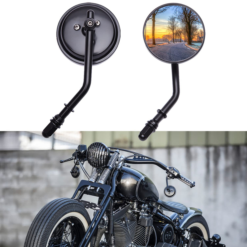 DREAMIZER round 3-inch mirror in black finish for safer lane awareness while riding.
