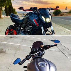 DREAMIZER red bar end mirror on Z650 reduces blind spots