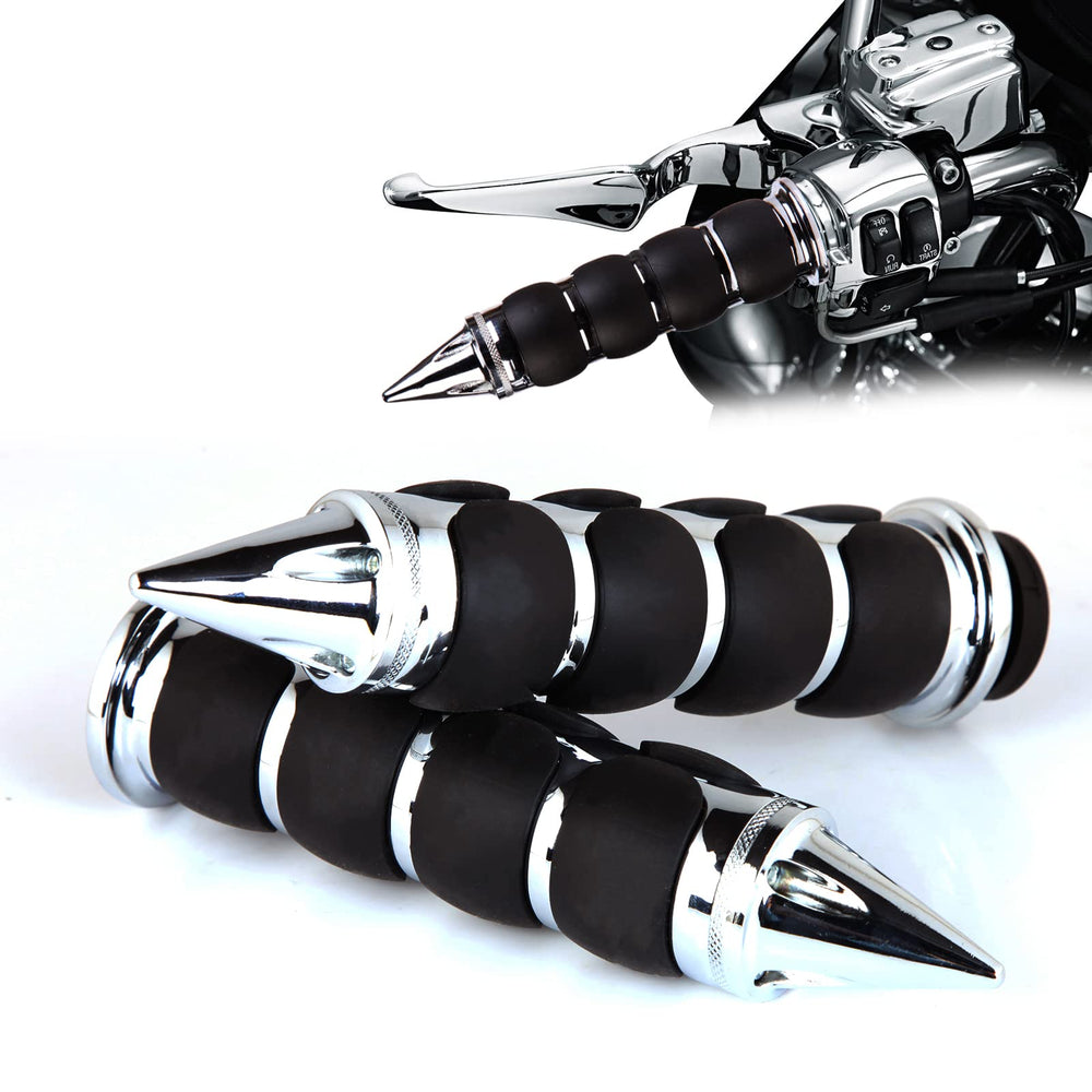 DREAMIZER universal 1 inch chrome spiked grip left view highlighting grip texture and control