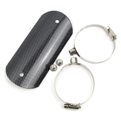 Dreamseek exhaust heat shield on a universal middle pipe protects against heat and wear.