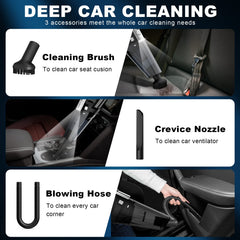DRECELL VC008C with dusting brush attachment for dashboard dusting and surface cleaning