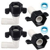 Dreyoo elbow adapter with 360° rotation for flexible hose setup.