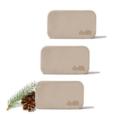 Drift car air freshener wood block attaches to visor for long-lasting pine scent.