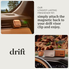 Drift Starter Kit with metal vent clip and refill ready for quick scent setup.