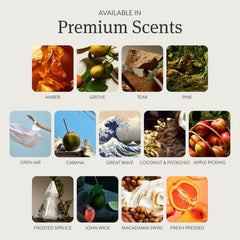 Drift Stone air freshener scent-notes featuring Crisp Apple and Harvest Spice.