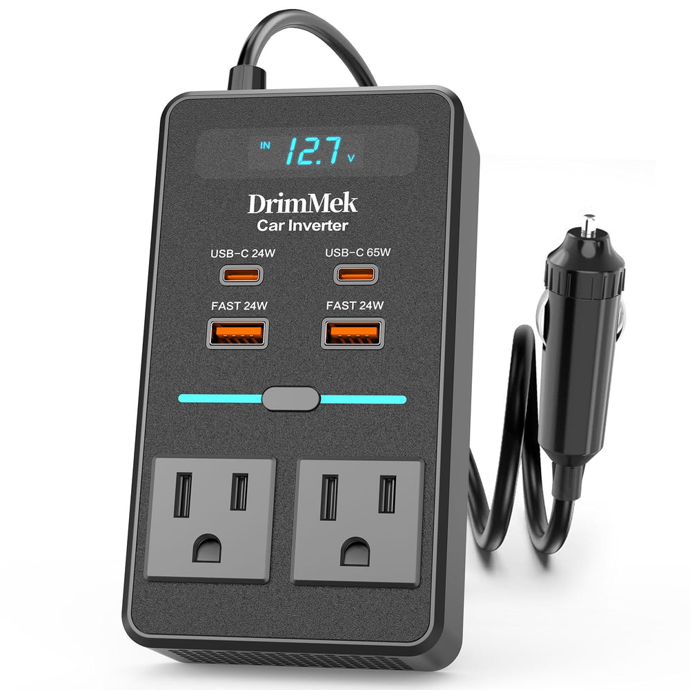 DrimMek 300W inverter front view for on-the-go power