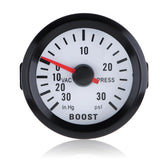 DriSentri Boost Gauge front view with compact 2-inch dial for dashboard monitoring