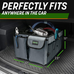 Drive trunk organizer Tan finish complements interior styling and stays discreet.