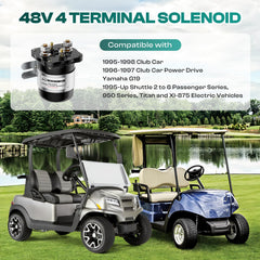 Drive Up heavy-duty 4-terminal solenoid for strong electrical switching in carts.