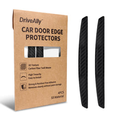 DriveAlly edge protector with 3D carbon fiber texture for stylish door protection