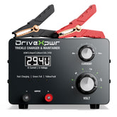 DriveXpwr adjustable charger front view with multiple voltage options for precision charging