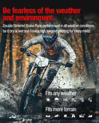 DriveXpwr quiet-braking yellow pads minimize squeal during downhill rides