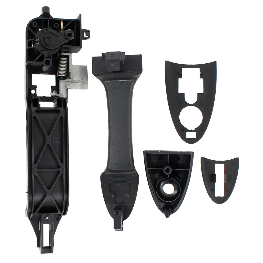 Driver-side door handle bracket in black improves fit.