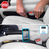 Drop Stop shows full gap coverage around the belt catch for a tidy cabin.