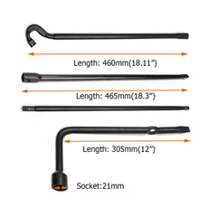 Dr.Roc spare tire kit hook segment helps secure the spare during removal.
