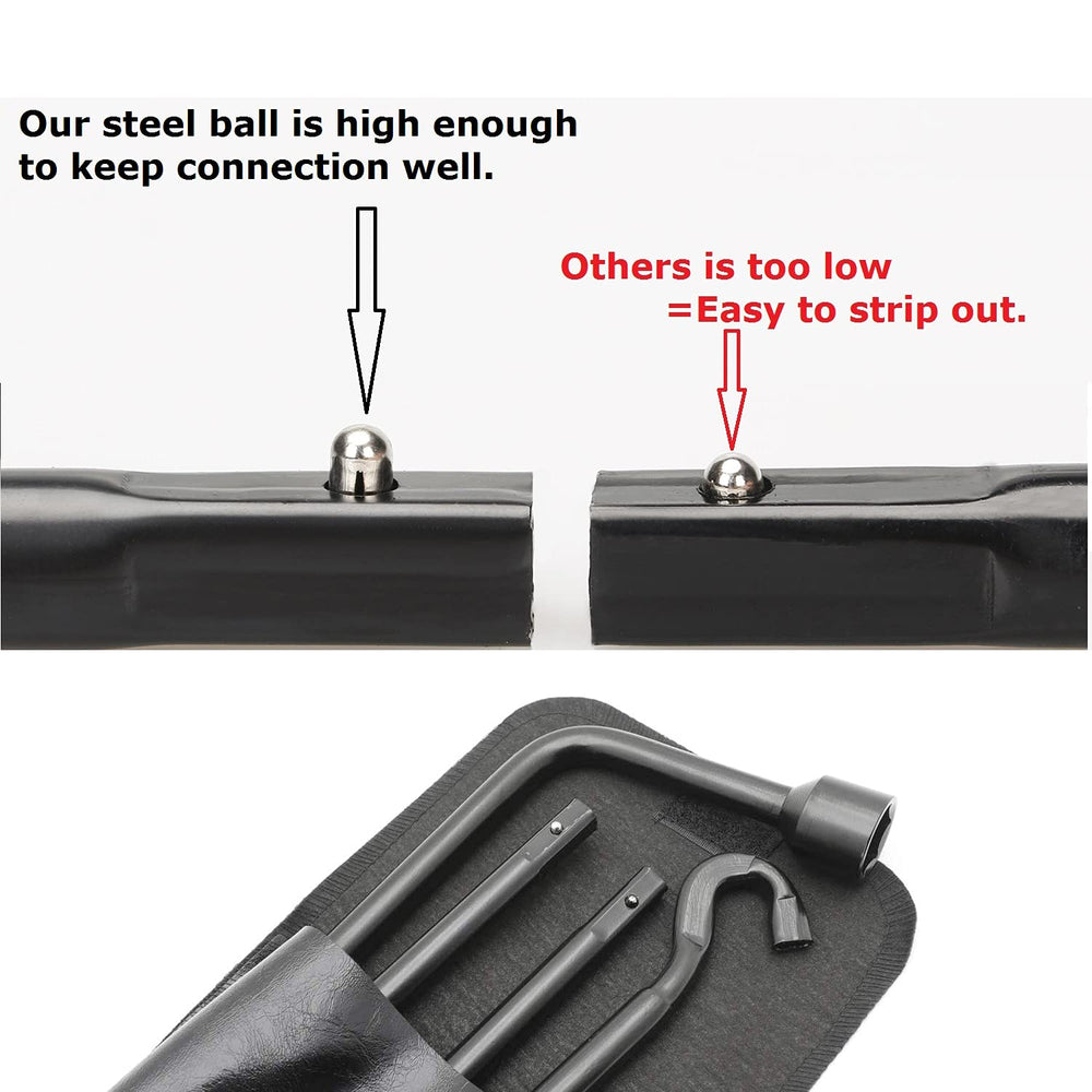 Dr.Roc spare tire tool kit in-use on a Tundra for simple installation.