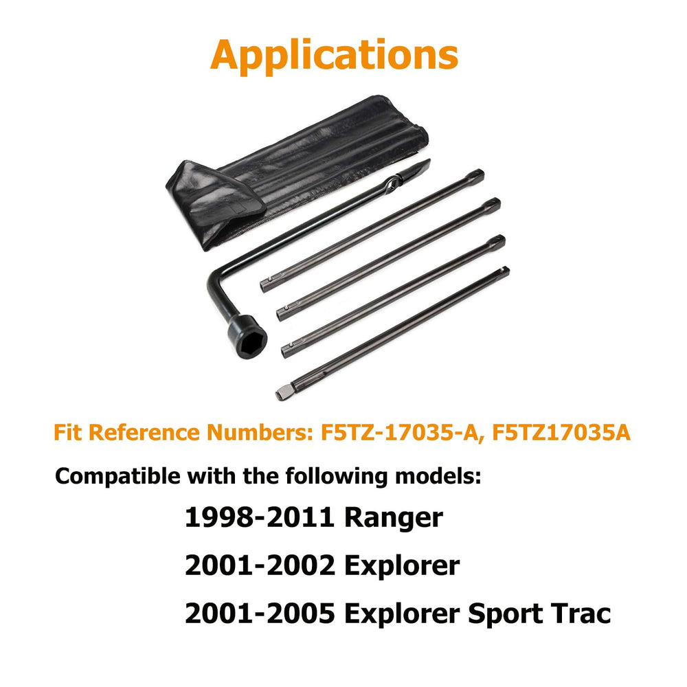 Dr.Roc spare tire tool kit jack extension enabling easier access beneath the vehicle.
