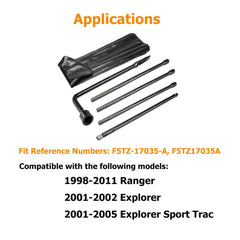 Dr.Roc spare tire tool kit jack extension enabling easier access beneath the vehicle.