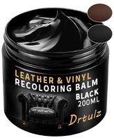 drtulz Black Leather Recoloring Balm applied to a scratched sofa for renewed color