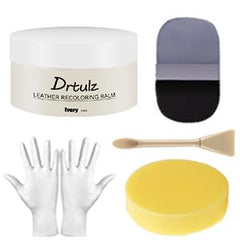 drtulz balm being applied to a sofa to refresh color