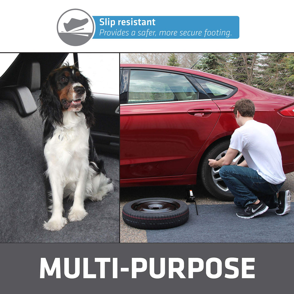 Drymate Cargo Liner Mat highlights machine washable cleanup.