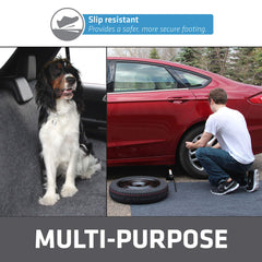 Drymate Cargo Liner Mat highlights machine washable cleanup.