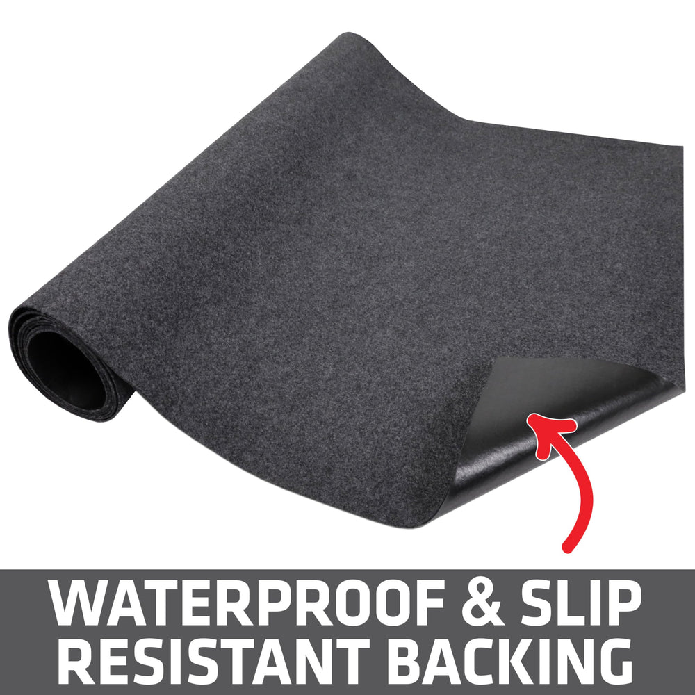 Drymate waterproof backing with slip-resistant bottom prevents seepage.