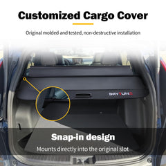 Drytuns cargo cover extension shows extra upper storage space