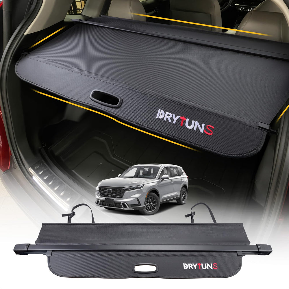 Drytuns cargo cover fits CR-V trunk with snug integration and privacy