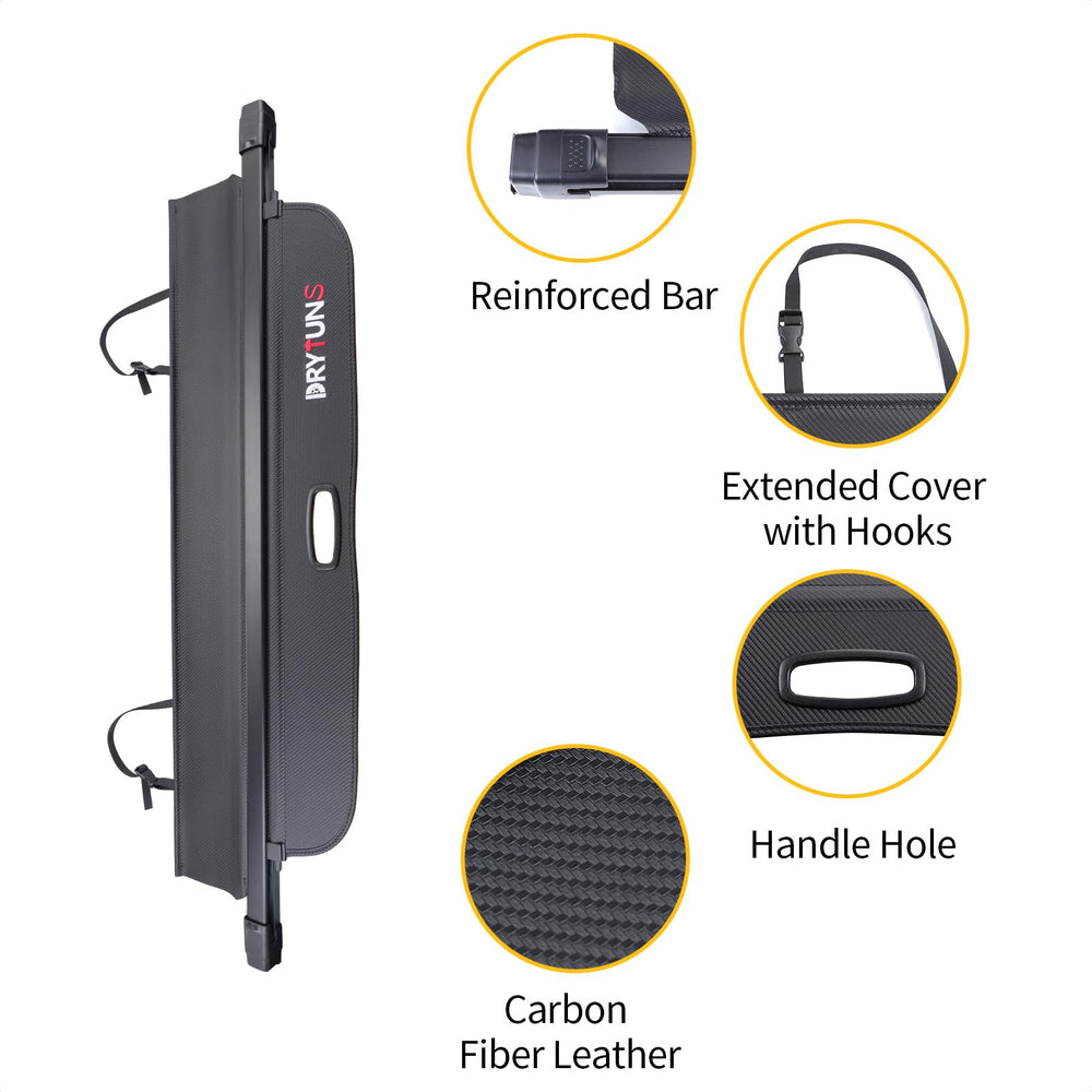 Drytuns cargo cover soft ends reduce noise and protect interior