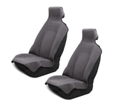 DryvaSeat waterproof car seat cover in gray protects against sweat and spills.