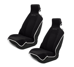 DryvaSeat waterproof protection cover on car seat guarding against sweat and spills