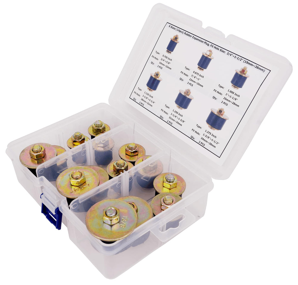 Dsnaduo 1-1/4 to 1-3/8 inch plugs for larger openings.