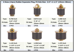 Dsnaduo 1 to 1-1/8 inch plugs for snug fits.