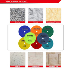 DT-DIATOOL 8-piece pad set 100mm for flexible polishing results.