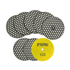 DT-DIATOOL dry diamond polishing pads 100mm pack for versatile stone polishing.