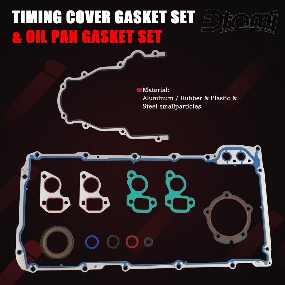 Dtomi high-quality aluminum and rubber components in the gasket set.