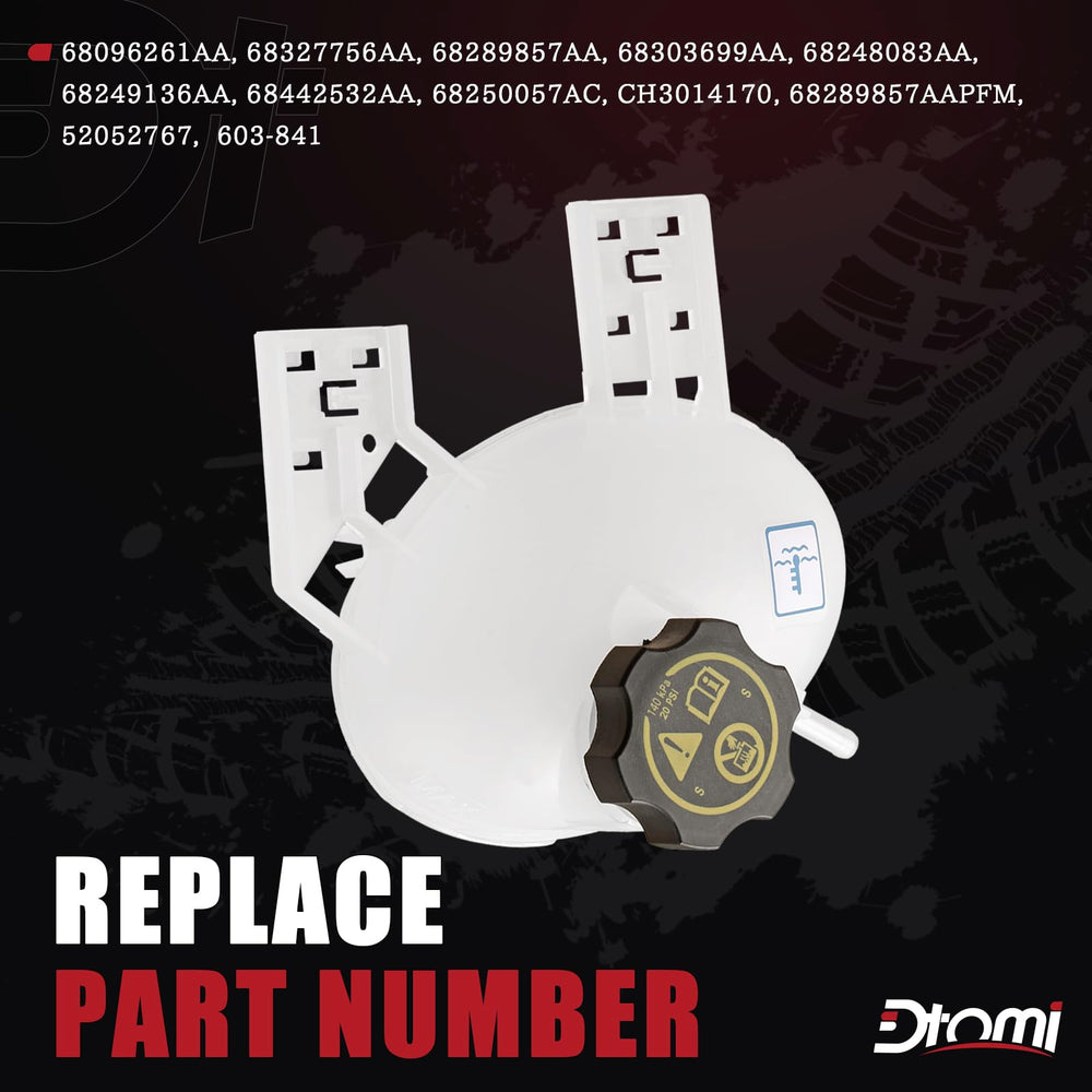 Dtomi coolant reservoir cap close-up ensuring secure seal and leak prevention