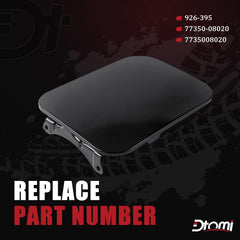 Dtomi fuel filler door side view shows durable metal construction for long-lasting reliability.